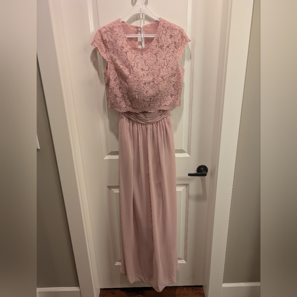 Jasmine Pink Sleeveless Flutter Sleeve Gown